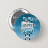 私のハッピーバースデー/ボタンピンバック 缶バッジ (正面&裏面)