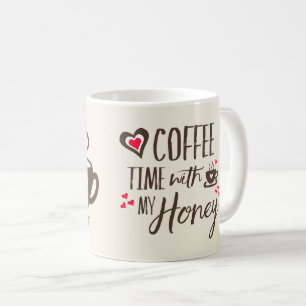 私のハニーカップルのマグカップとコーヒーの時間を愛する コーヒーマグカップ