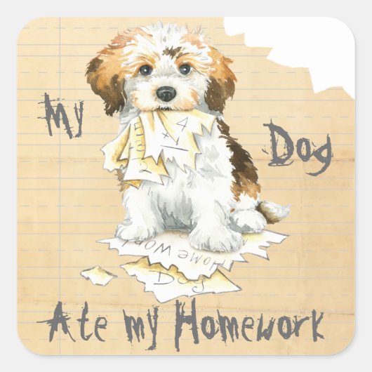 私のハバ食べスの宿題 スクエアシール (正面)