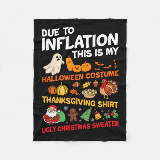 私のハロウィーンの感謝祭クリスマスの衣装の男性を フリースブランケット (正面)