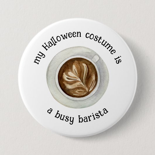 私のハロウィーンの衣装はバ忙しリスタおもしろいだ 缶バッジ (正面)