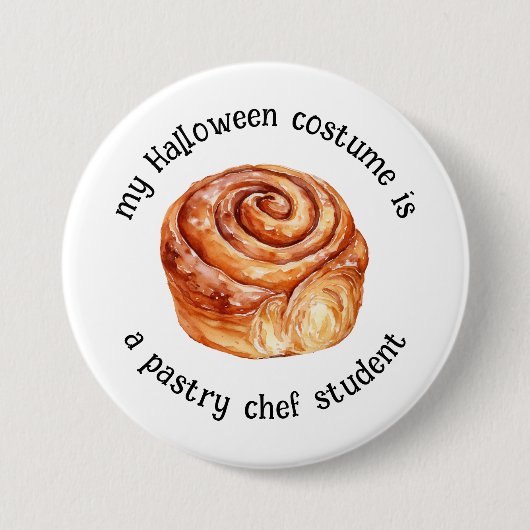 私のハロウィーンの衣装はパティシエの学生 缶バッジ (正面)