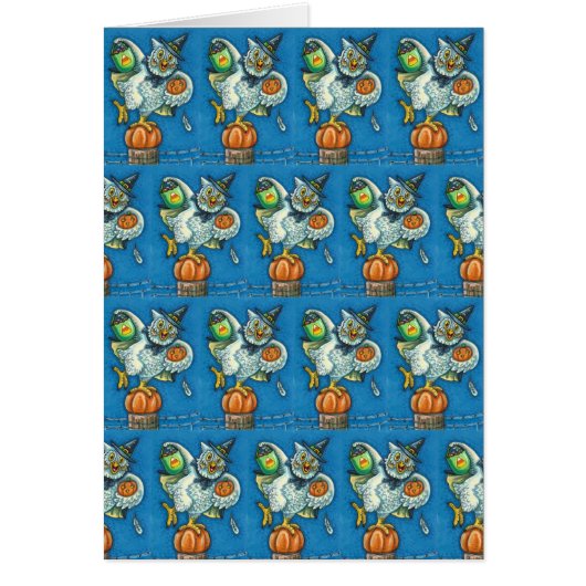 私のハロウィーン·フクロウ·カードを足に見せる (正面)