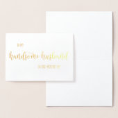 私のハンサムな夫の婚礼の日カードへの金ゴールドホイル 箔カード (ディスプレー)