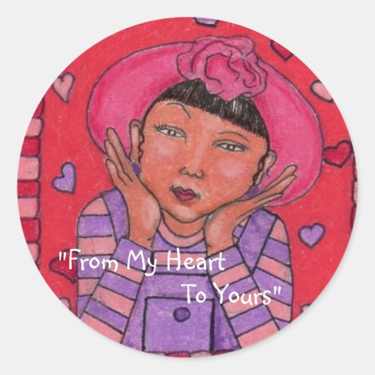 私のハートからステッカーへ ラウンドシール (正面)