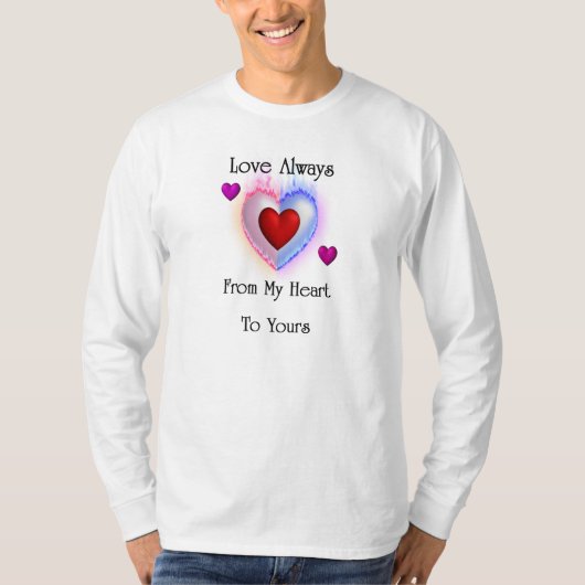 私のハートからメンズの長袖Tシャツまで Tシャツ (正面)