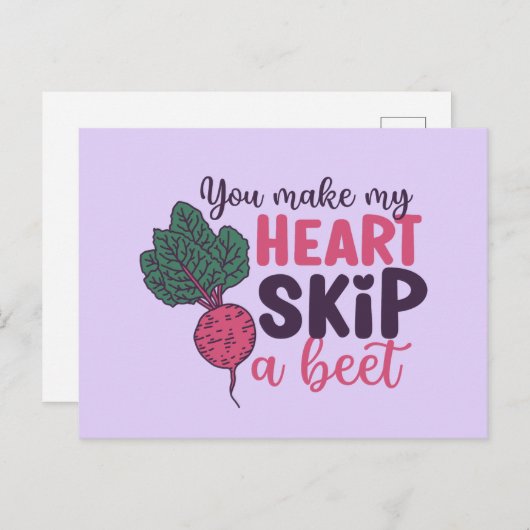 私のハートかわいいバおもしろいレンタインデーをスキップ ポストカード (正面/裏面)