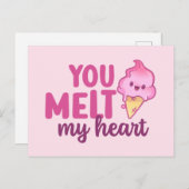 私のハートかわいおもしろいバレンタインデー ポストカード (正面/裏面)