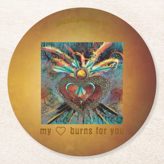 私のハートがあなたのために燃えている間 – 私は海岸。 ラウンドペーパーコースター (正面)