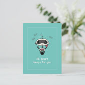 「私のハートがあなたをビープ鳴らす」かわいいポストカード ポストカード (スタンド正面)