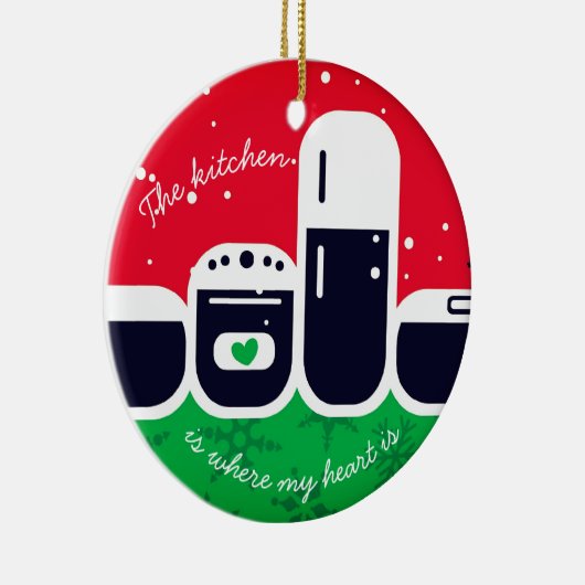私のハートがクリスマスツリーのオーナメントである台所 セラミックオーナメント (右)