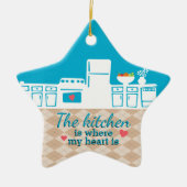 私のハートがベーカーのクリスマスのキッチン料理 セラミックオーナメント (正面)