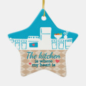私のハートがベーカーのクリスマスのキッチン料理 セラミックオーナメント (裏面)