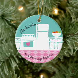 私のハートがベーカーのクリスマスのキッチン料理 セラミックオーナメント