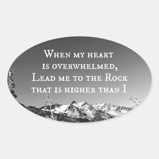 私のハートが聖書の聖句に圧倒されたとき 楕円形シール (正面)