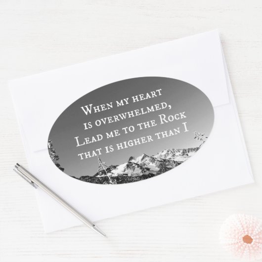 私のハートが聖書の聖句に圧倒されたとき 楕円形シール (封筒)