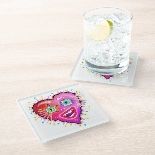 私のハートが輝く ガラスコースター (アングル)