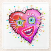 私のハートが輝く ガラスコースター (正面)