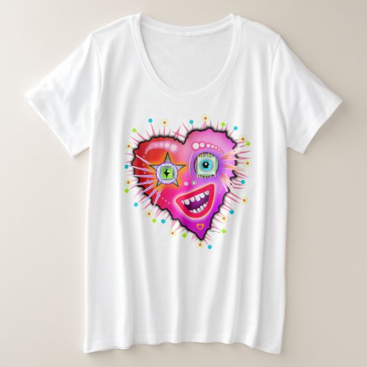 私のハートが輝く プラスサイズTシャツ (デザイン正面)