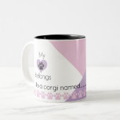 私のハートがCorgiグラフィックに属する犬のマグモダン ツートーンマグカップ (正面左)