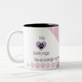 私のハートがCorgiグラフィックに属する犬のマグモダン ツートーンマグカップ (左)