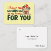 私のハートでおもしろいきのこ可愛いバレンタインデー ノートカード (正面/裏面)