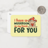 私のハートでおもしろいきのこ可愛いバレンタインデー ノートカード (正面/裏面インサイチュ)