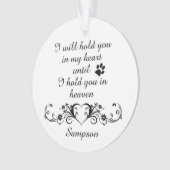 私のハートでペットの思い出パーソナライズされた オーナメント (正面)