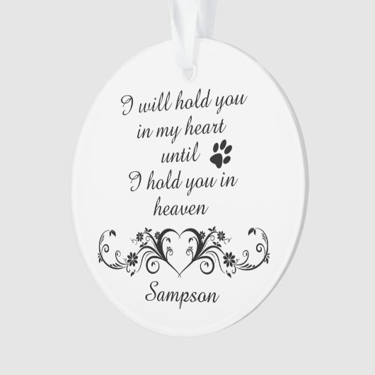 私のハートでペットの思い出パーソナライズされた オーナメント (正面)