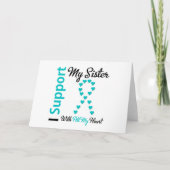 私のハートと卵巣癌の支援妹 カード (正面)