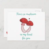 私のハートにキノコがある – 愛 ポストカード (正面/裏面)