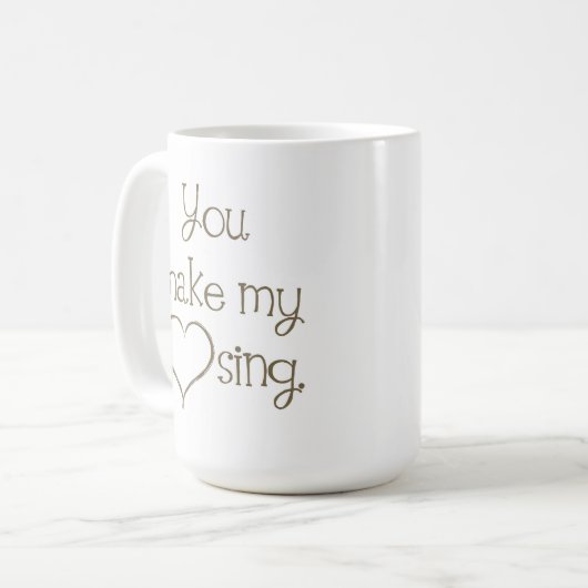 私のハートにマグを歌わせます コーヒーマグカップ (正面左)