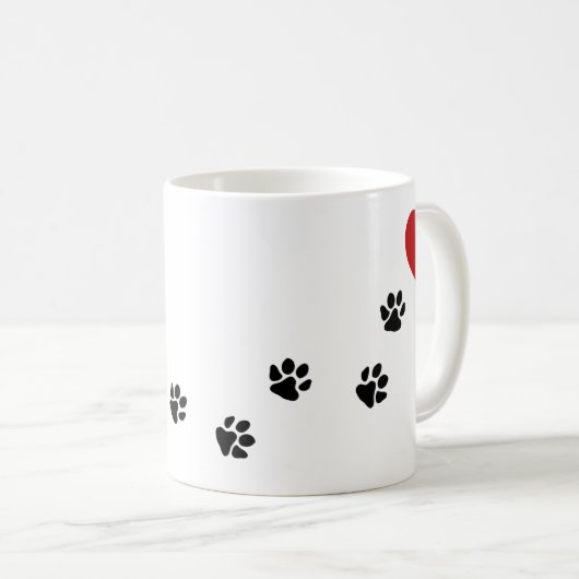 私のハートに手でプリント コーヒーマグカップ (正面右)