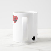 私のハートに手でプリント ジャンボコーヒーマグカップ (裏面)