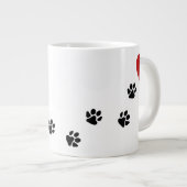 私のハートに手でプリント ジャンボコーヒーマグカップ (正面右)