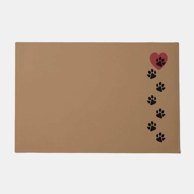 私のハートに手でプリント ドアマット (正面)