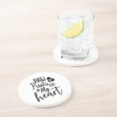 私のハートに手のプリント コースター (側面)