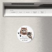 私のハートに離れかわいいラクーンの足跡、ユーモア マグネット (インサイチュ (食洗機))