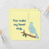 私のハートに鳥に平らな挨拶状を歌わせます カード (正面/裏面インサイチュ)
