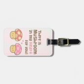 私のハートのキノコ可愛いバレンタインのパン ラゲッジタグ (正面横)