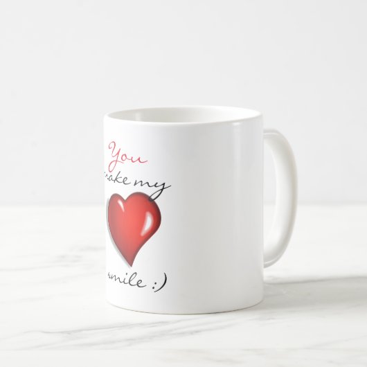 私のハートのスマイルを作ります コーヒーマグカップ (正面右)