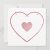 私のハートのハート赤面ピンクフォイルマザーズの日 サンキューカード (正面)