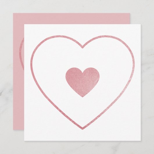 私のハートのハート赤面ピンクフォイルマザーズの日 サンキューカード (正面/裏面)