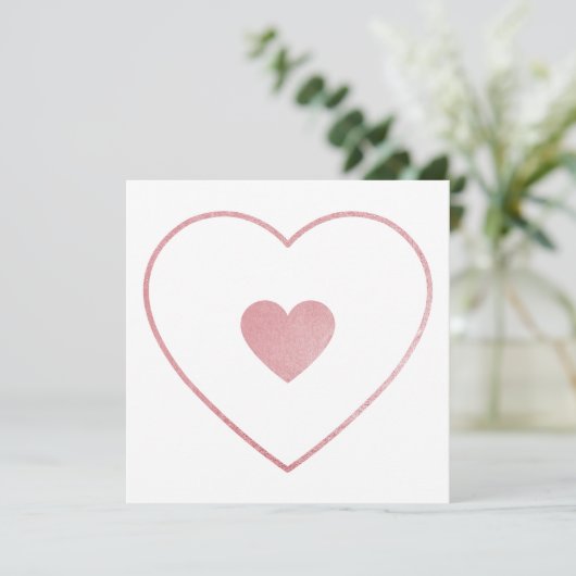 私のハートのハート赤面ピンクフォイルマザーズの日 サンキューカード (スタンド正面)