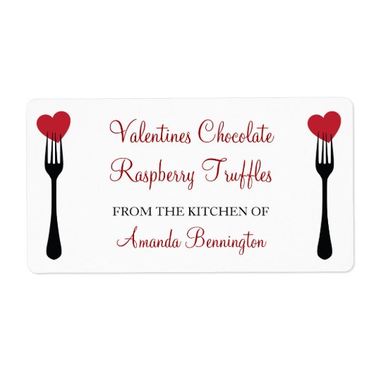 私のハートのフォークベーキングラベル ラベル (正面)