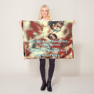 私のハートのフリースブランケットの足跡 フリースブランケット