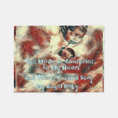 私のハートのフリースブランケットの足跡 フリースブランケット (正面(横))