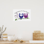 私のハートの中のowlaysかわいいOwlsポスター ポスター (キッチン)