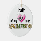 私のハートの半分はアフガニスタンに今年あります セラミックオーナメント (右)