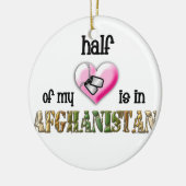 私のハートの半分はアフガニスタンに今年あります セラミックオーナメント (左)